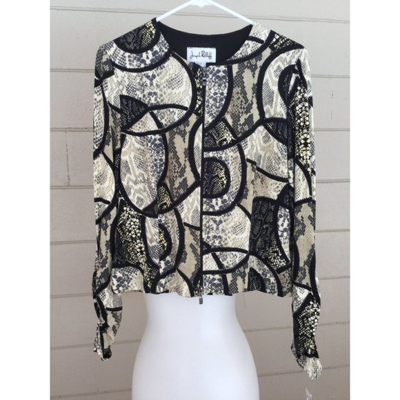 Joseph Ribkoff Cream and Black Blazer Elegant Suit Jacket - Picture 1 of 8